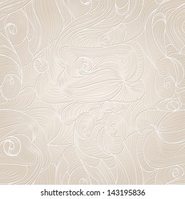 Vector seamless abstract hand-drawn pattern with waves