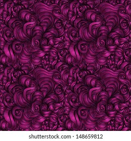 Vector seamless abstract hand-drawn pattern with waves