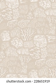 Vector seamless abstract hand-drawn pattern with grass