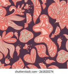 Vector seamless abstract hand-drawn pattern. Cute abstract background.