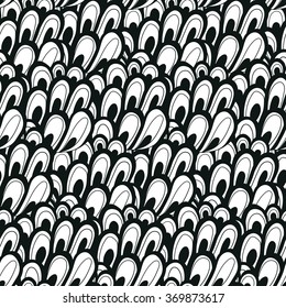 Vector seamless abstract hand-drawn pattern. Wave patterns seamlessly tiling. Hand drawn seamless wave background. Adult Coloring Books