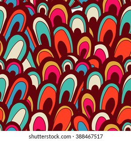 Vector seamless abstract hand-drawn pattern. Wave patterns seamlessly tiling. Hand drawn seamless wave background. Adult Coloring Books