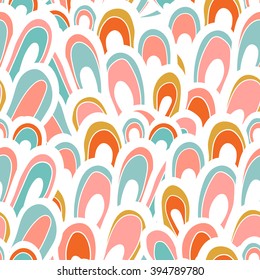 Vector seamless abstract hand-drawn pattern. Wave patterns seamlessly tiling. Hand drawn seamless wave background. Adult Coloring Books