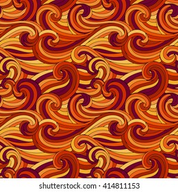 Vector seamless abstract hand-drawn pattern with simple lines and color shapes