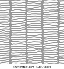 vector seamless abstract horizontal stripes white on gray. Texture uneven streaks of paint. Hand drawing
