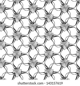 vector seamless abstract line floral pattern background