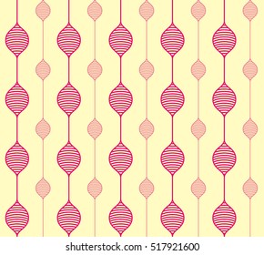vector seamless abstract little lantern with yellow background.