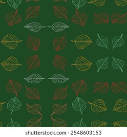 Vector seamless abstract luxury background, floral, leaf texture. Botanical Art Nouveau, Art Deco pattern, elegant wavy foliage design. Vector
