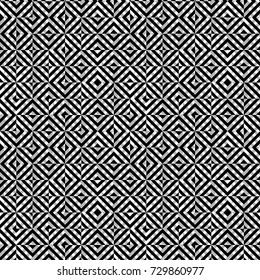 Vector seamless abstract monochrome pattern of rhombus squares.