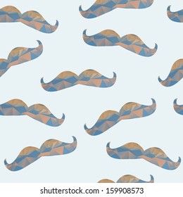 Vector seamless with abstract mustaches in hipster style