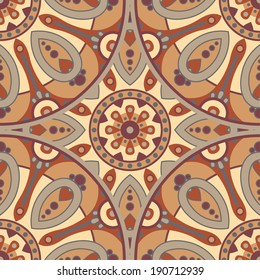 vector seamless abstract orient floral lace mandala tile pattern in art deco style