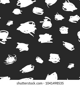 Vector seamless abstract paint scribbles pattern. Based on a graphic artwork. Classic white on black. Clipping paths included. The texture is on Swatches Panel and the style on Graphic Styles Panel.