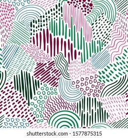 Vector Seamless  Abstract Pattern  with bright elements
