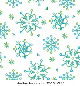 vector seamless abstract pattern colored snowflakes