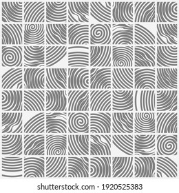 Vector seamless abstract pattern, curved lines. Black and white seamless pattern, geometric background