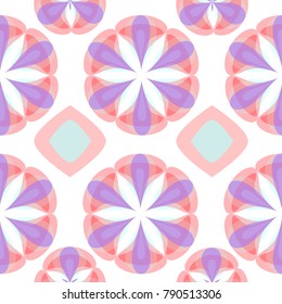 Vector seamless abstract pattern for design of handkerchief, fabric, wrapping paper, background packing. In pastel colors on a white background.