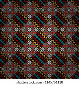 Vector seamless abstract pattern with diagonal stripes on texture background in retro black, gray and pink colors. Endless pattern can be used for ceramic tile, linoleum, textile, backgrounds.
