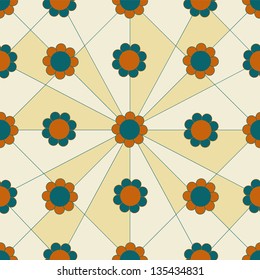 vector seamless abstract pattern with flowers