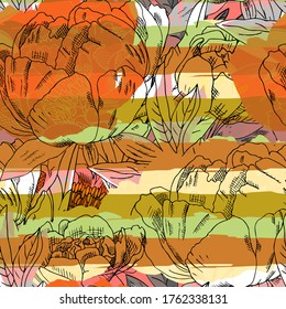 Image vectorielle motif abstrait harmonieux de fleurs. Motif harmonieux de transparence, taches et éclaboussures.
