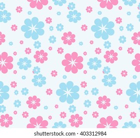 Vector seamless abstract pattern flowers