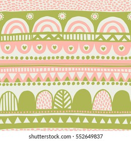 Vector seamless abstract  pattern in the form of forests. Vintage ethnic seamless backdrop. 