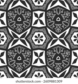 Vector seamless abstract pattern with geometric elements 