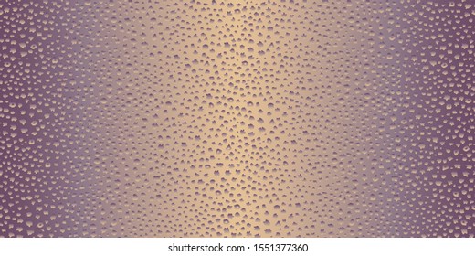 Vector seamless abstract pattern from golden spots on a purple and gold gradient background. Fashionable leopard skin print for silk textile, Batik paint, wallpaper, wrapping paper