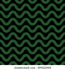 vector seamless abstract pattern, green and black waves
