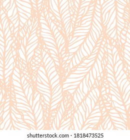 Vector seamless abstract pattern with hand drawn leaves. Beautiful design for textile, wallpaper, wrapping