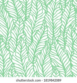 Vector seamless abstract pattern with hand drawn leaves. Beautiful design for textile, wallpaper, wrapping