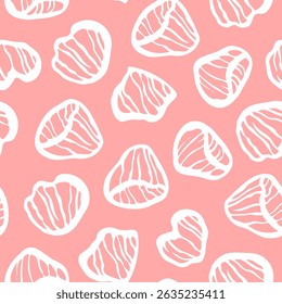 Vector seamless abstract pattern with hand drawn petals. Beautiful botanical design for textile, wallpaper, wrapping paper and backgrounds.