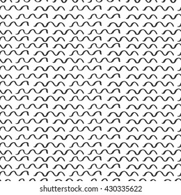 Vector seamless abstract pattern. Hand drawn waves pattern.