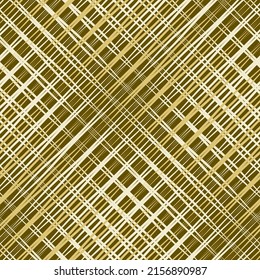 Vector seamless abstract pattern of intersecting diagonal yellow lines imitating straw, matting, for fabric design, wallpaper, hijab, headscarf, shawl, scarf.
