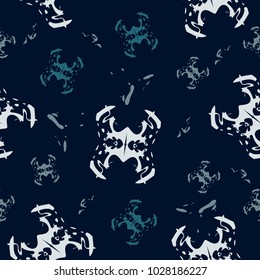 Vector seamless abstract pattern jeans colours deep blue background