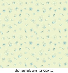 Vector seamless abstract pattern with marine elements