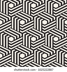 Vector seamless abstract pattern. Modern stylish minimalistic texture. Repeating geometric background with interlacing hexagons