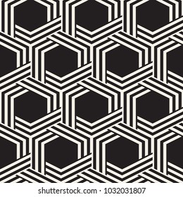 Vector seamless abstract pattern. Modern stylish minimalistic texture. Repeating geometric background with hexagons