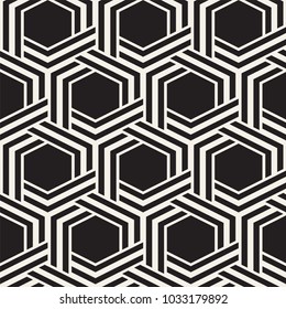 Vector seamless abstract pattern. Modern stylish minimalistic texture. Repeating geometric background with hexagons