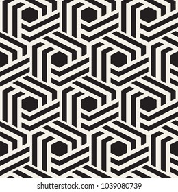 Vector seamless abstract pattern. Modern stylish minimalistic texture. Repeating geometric background with hexagons