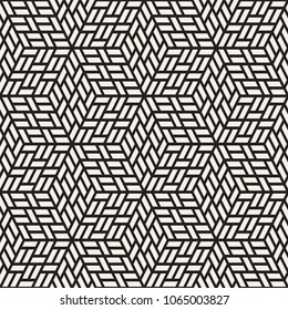 Vector seamless abstract pattern. Modern stylish lattice texture. Repeating geometric background. Cubes with mosaic faces.