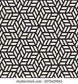 Vector seamless abstract pattern. Modern stylish lattice texture. Repeating geometric background. Cubes with mosaic faces.