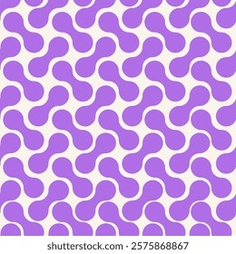 Vector seamless abstract pattern with purple elements on a white background