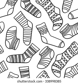 Vector seamless abstract pattern with socks