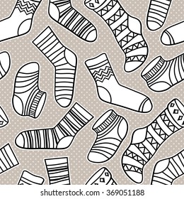 Vector seamless abstract pattern and socks