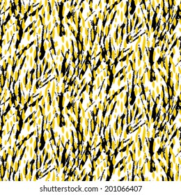 Vector seamless abstract pattern with trees and falling leaves in black and white colors for fall winter fashion
