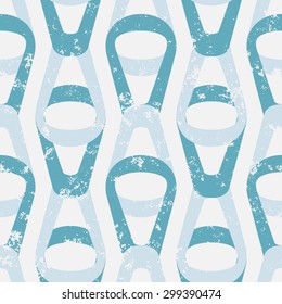 Vector seamless abstract pattern with turquoise weaves and grunge on white background