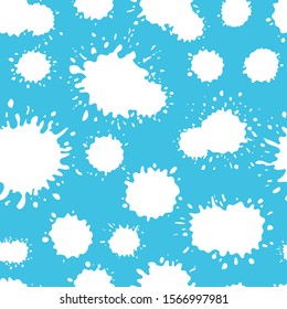 Vector seamless abstract pattern with white milk or paint splashes. Grunge splatters. Can be used for design of gift wrap,textile,blog ,banner,poster,website,wallpapers