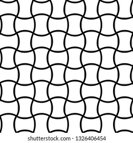 Vector seamless abstract pattern in zen doodle style with wicker. Black on white. For coloring books, interior, textile, wrap, web design or printing.