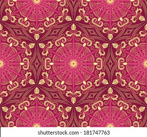 Vector seamless abstract pattern.Copy that square to the side,you'll get seamlessly tiling pattern which gives the resulting image. Endless texture for printing onto fabric and paper or scrap booking.