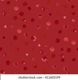 Vector seamless abstract polkadot pattern with painted texture. Distorted spots of varying sizes on solid color background. 